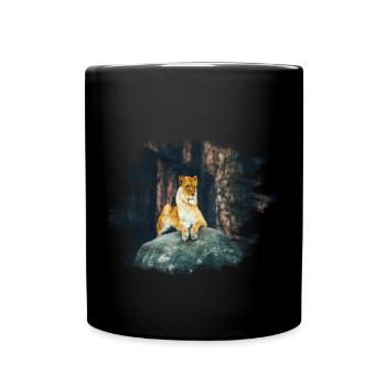 Löwe Fels König Sternzeichen Geschenkidee - Tasse einfarbig - Schwarz - Vorne