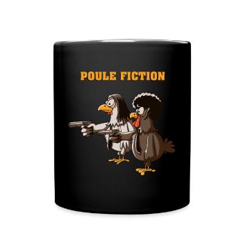poule fiction - Mug uni - noir - Devant