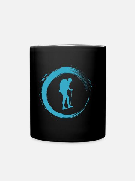 Bergwandern - Tasse einfarbig - Schwarz