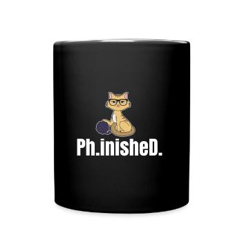 Finished Ph.D. Gift - Full Colour Mug - black - Front