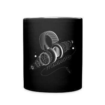 Parties individuelles d'un audio Casque - Mug uni - noir - Devant
