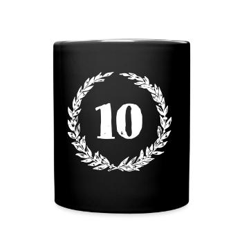 Idée cadeau vintage couronne de laurier 10e anniversaire - Mug uni - noir - Devant