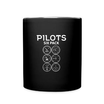 Pilots Sixpack Gift - Full Colour Mug - black - Front