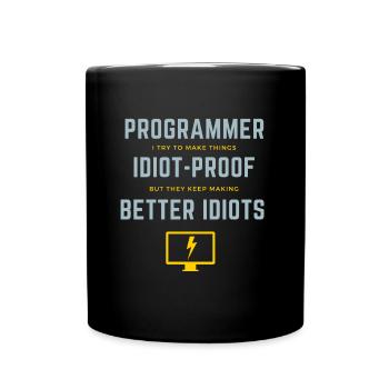 programmer's life - Tasse einfarbig - Schwarz - Vorne