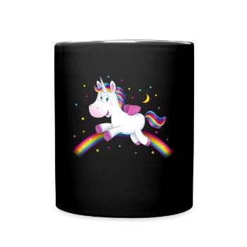 Cadeau arc-en-ciel Licorne - Mug uni - noir - Devant