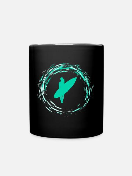 Surfer Girl - Full Colour Mug - black