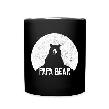 Bester Papa Vintage Bär Retro Vatertag Geschenk⁠ - Tasse einfarbig - Schwarz - Vorne