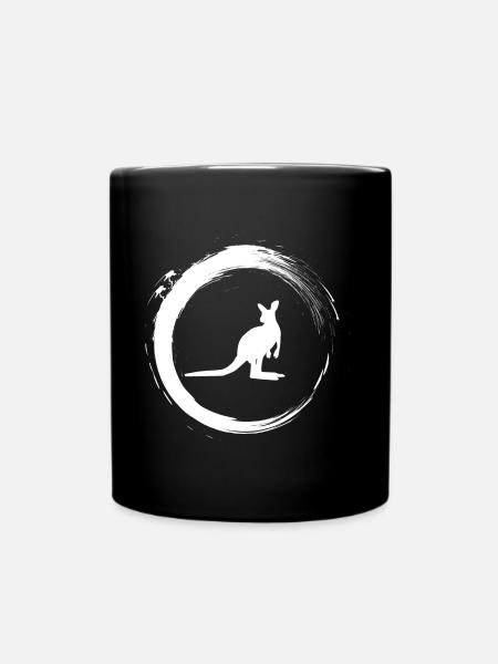 Kangaroo white - Tasse einfarbig - Schwarz