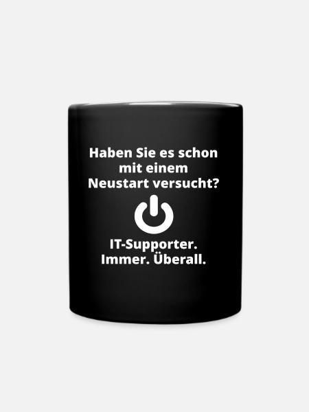 IT Administrator Supporter Support Computer - Tasse einfarbig - Schwarz