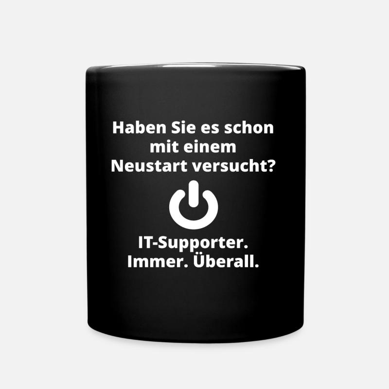 IT Administrator Supporter Support Computer - Tasse einfarbig - Schwarz
