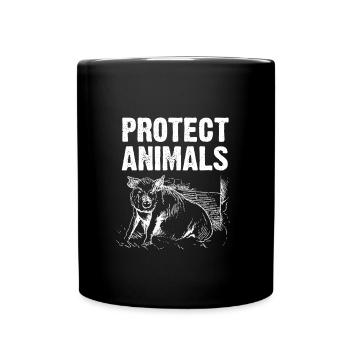 protect animals - animal protection T-shirt - Full Colour Mug - black - Front