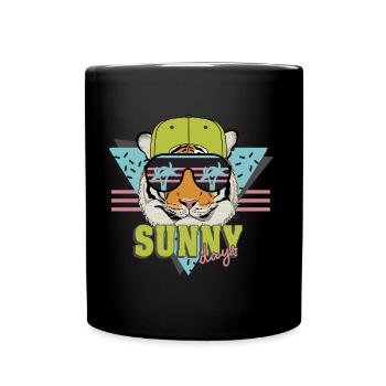 cool tiger sonnenbrille sunny days - Tasse einfarbig - Schwarz - Vorne