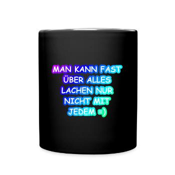 Mann kann fast.... Geschenk Spruch lustig witzig - Tasse einfarbig - Schwarz - Vorne