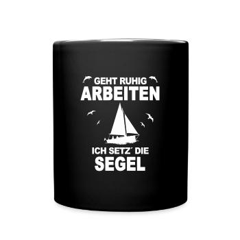 JE TRAVAILLERA CALME JE POSSE LES VOILES - Mug uni - noir - Devant