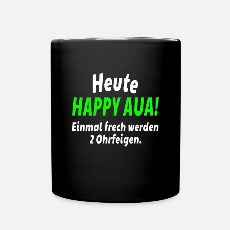 Happy aua - Tasse einfarbig - Schwarz