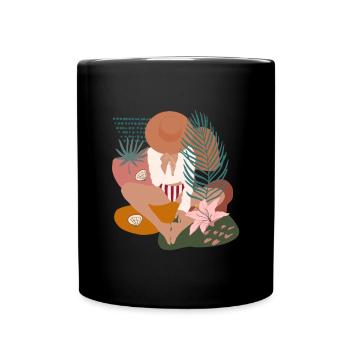 Summer woman - Full Colour Mug - black - Front