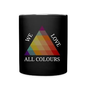 Nous aimons toutes les couleurs colorées au lieu du racisme brun - Mug uni - noir - Devant