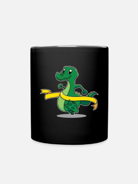 Marathon-Krokodil - Tasse einfarbig - Schwarz