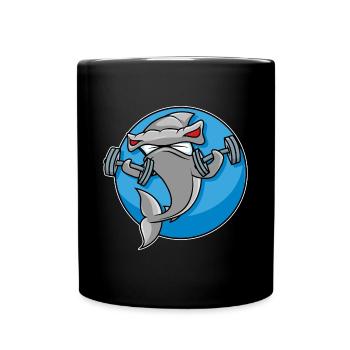 Weightlifting Hammerhead Shark - Full Colour Mug - black - Front
