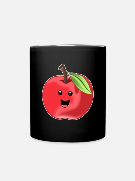 Lustiger Süßer Apfel - Tasse einfarbig - Schwarz