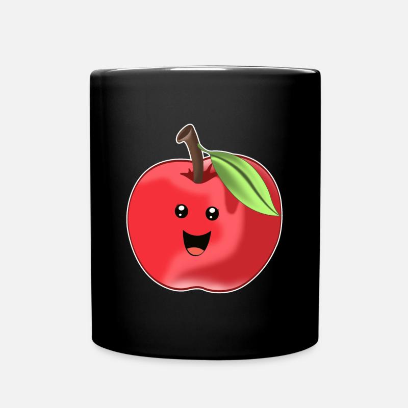 Lustiger Süßer Apfel - Tasse einfarbig - Schwarz