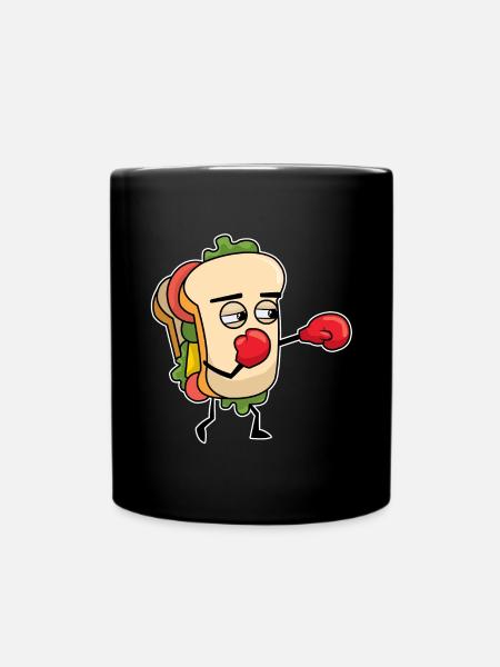 Boxendes Sandwich - Tasse einfarbig - Schwarz