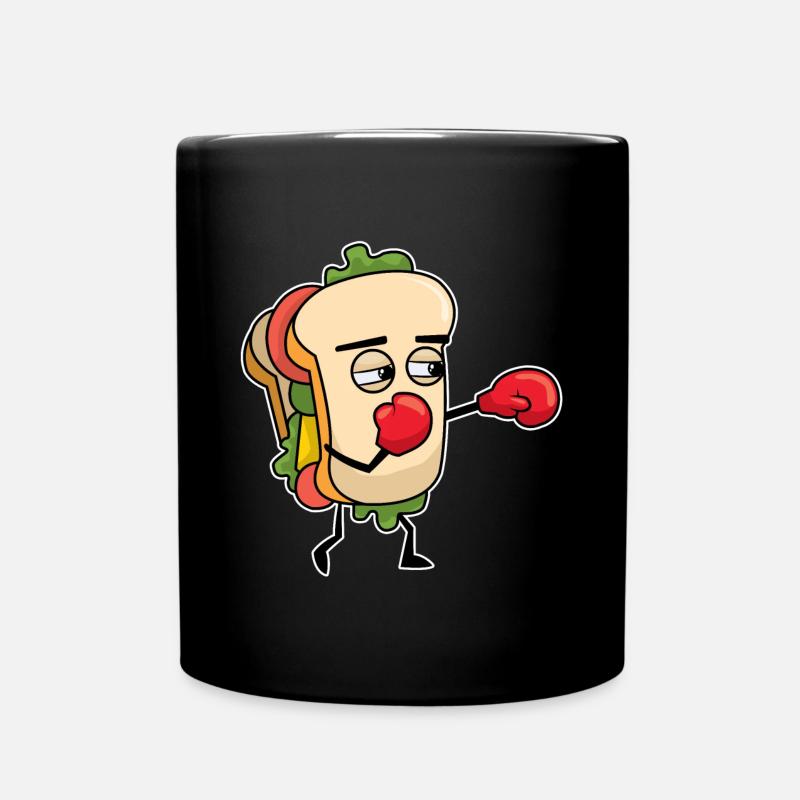 Boxendes Sandwich - Tasse einfarbig - Schwarz