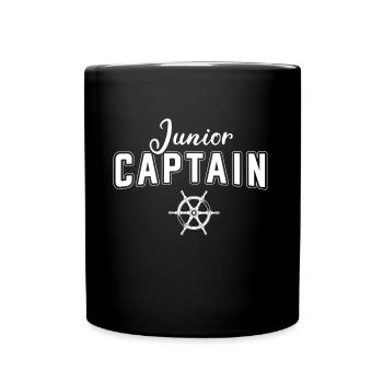 Boot Junior Captain Segeln Steuerrad Geschenk - Tasse einfarbig - Schwarz - Vorne