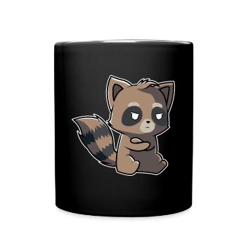 Halloween Zombi Raccoon - Design - Full Colour Mug - black - Front