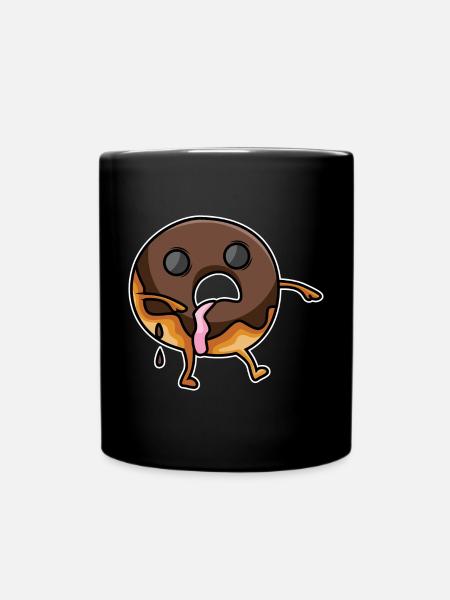 Zombie-Donut - Tasse einfarbig - Schwarz