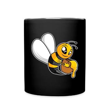 Fleißige Honigbiene - Tasse einfarbig - Schwarz - Vorne