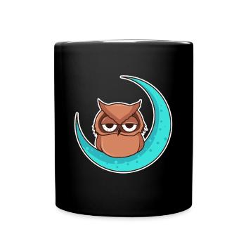 Owl owl moon - design - Full Colour Mug - black - Front