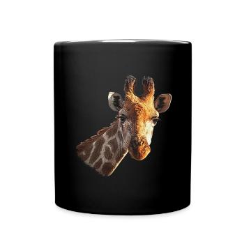Giraffenporträt mit natürlichen details - Tasse einfarbig - Schwarz - Vorne