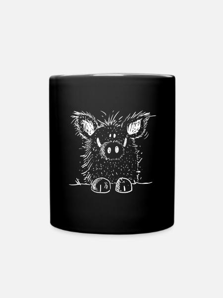 Little Boar I Wildsau I Pig - Full Colour Mug - black