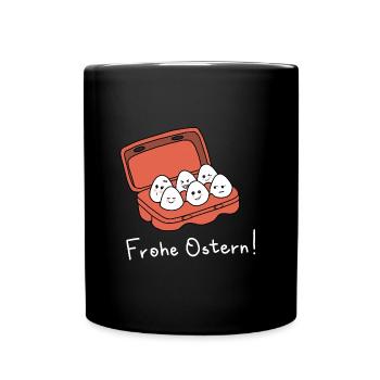 Frohe Ostern - Tasse einfarbig - Schwarz - Vorne