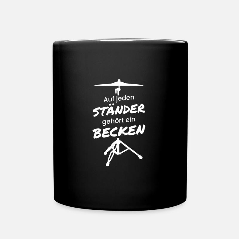 Schlagzeug zweideutig Ständer Geschenk lustig - Tasse einfarbig - Schwarz