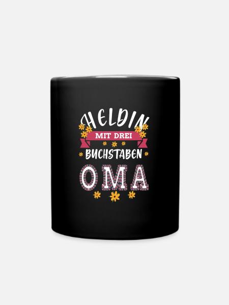 Oma Heldin - Tasse einfarbig - Schwarz