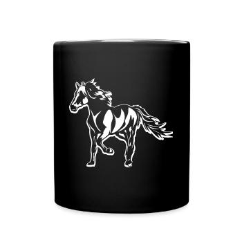 Pferd - Tasse einfarbig - Schwarz - Vorne