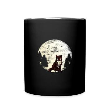 Fuchs Wald - Tasse einfarbig - Schwarz - Vorne