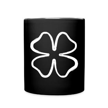 Shamrock porte-bonheur symbole porte-bonheur à quatre feuilles - Mug uni - noir - Devant