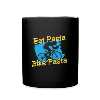 Essen Sie Pasta Bike Fasta - Tasse einfarbig - Schwarz - Vorne