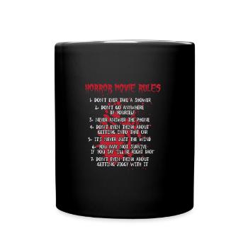 Horror Movie Rules - Full Colour Mug - black - Front