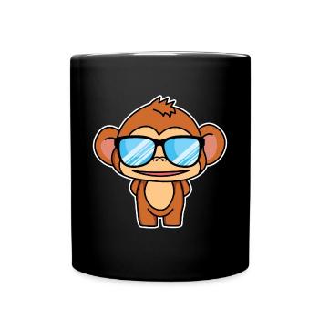 Cleveres Äffchen - Tasse einfarbig - Schwarz - Vorne