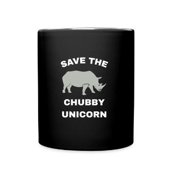 Speichern Sie das mollige Einhorn - Tasse einfarbig - Schwarz - Vorne