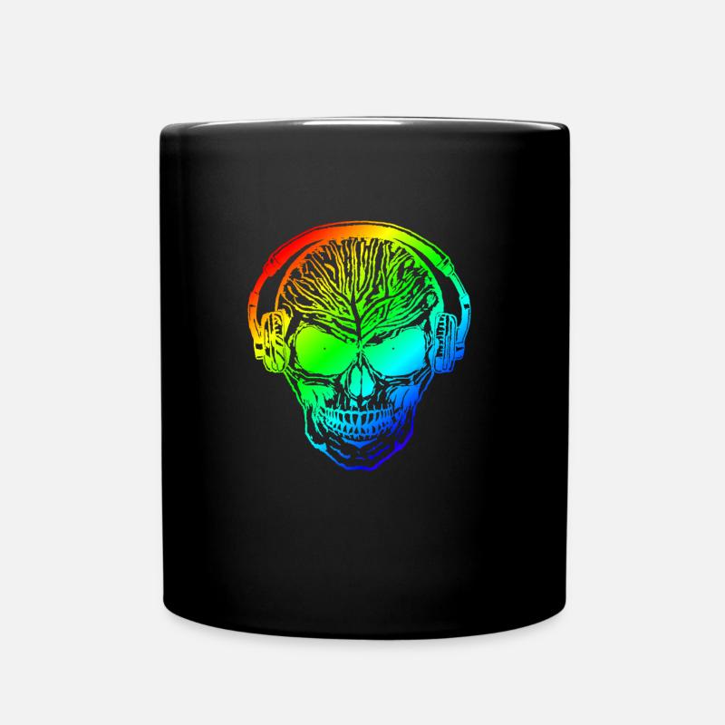 Casque Hardstyle Skull Rainbow - Mug uni - noir