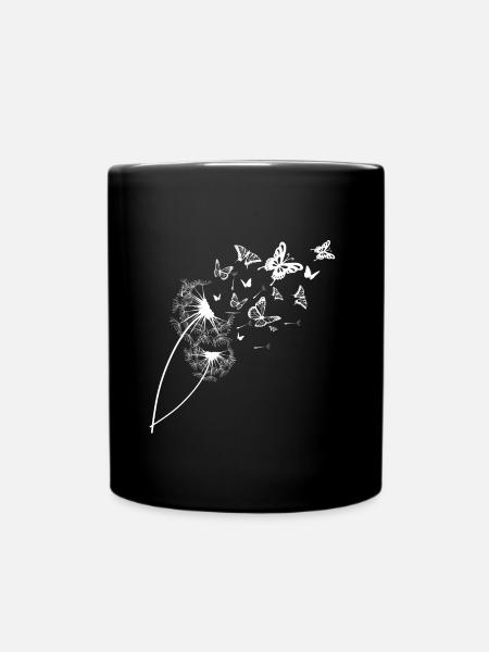 Dandelion butterflies - Full Colour Mug - black