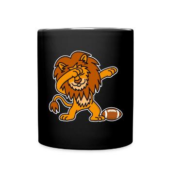 Dab dabbing Lion rugby Football américain marrant - Mug uni - noir - Devant