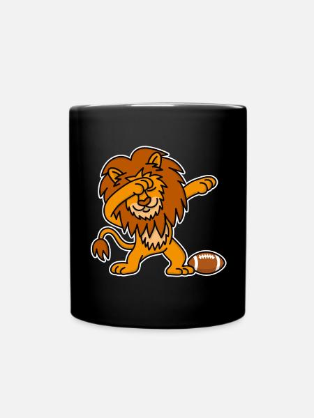 Dab dabbing Lion rugby Football américain marrant - Mug uni - noir