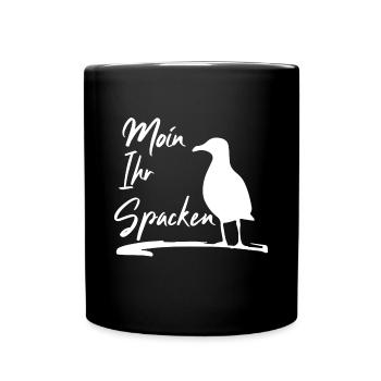 Moin Ihr Spacken - Tasse einfarbig - Schwarz - Vorne
