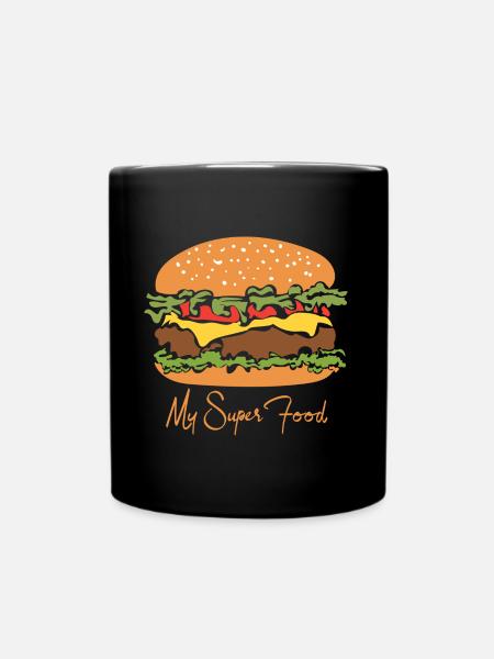 Burger - Tasse einfarbig - Schwarz